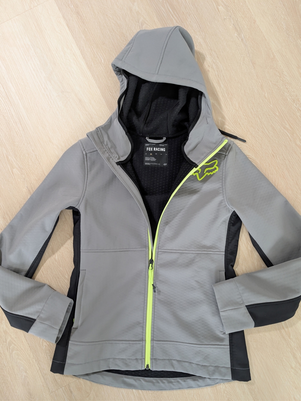 Fox Racing Women's Pit Softshell Jacket Gray Black Hooded Size Small
